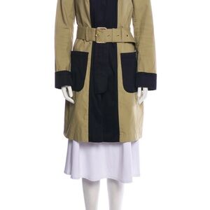 Tory Burch Khaki Trench with Black Contrast Panels